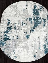 Ковер бирюзовый PALERMO-A F285 GRAY Овал
