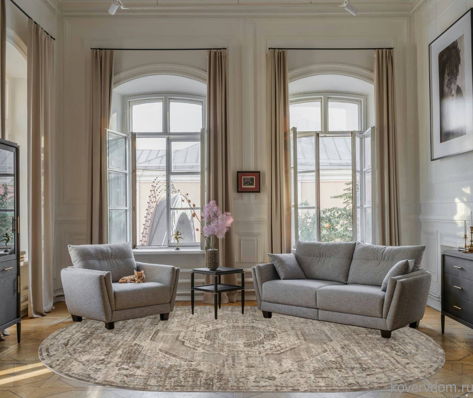 Ковер AFINA F446AD BROWN / BEIGE Овал Ковер AFINA F446AD BROWN / BEIGE Овал