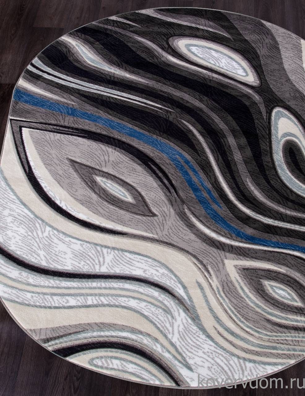 Ковер MEGA CARVING 1385 GRAY Овал