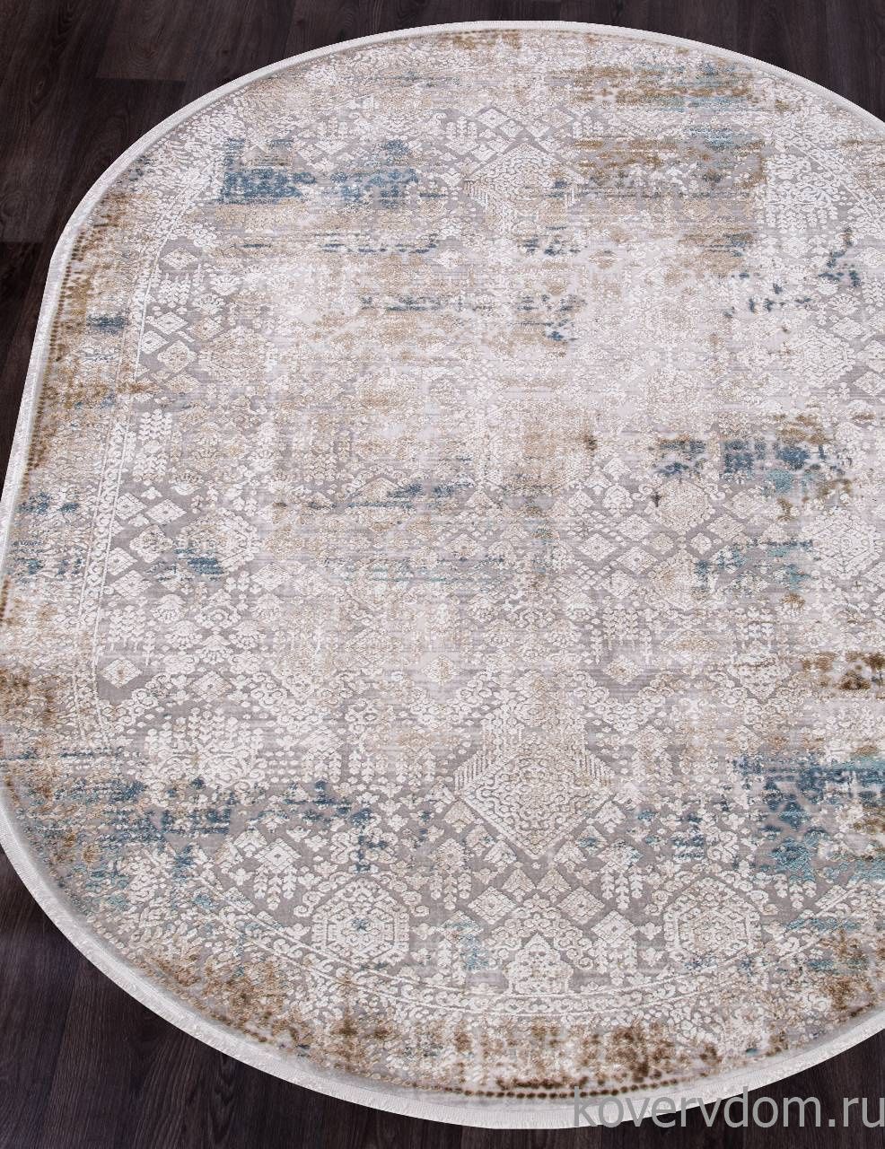 Ковер ALLURES 12025 CREAM / BLUE Овал Ковер ALLURES 12025 CREAM / BLUE Овал