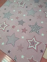 Детский гипоаллергенный искусственный ковер-палас ЗВЕЗДЫ СИЯЮТ-A розовый