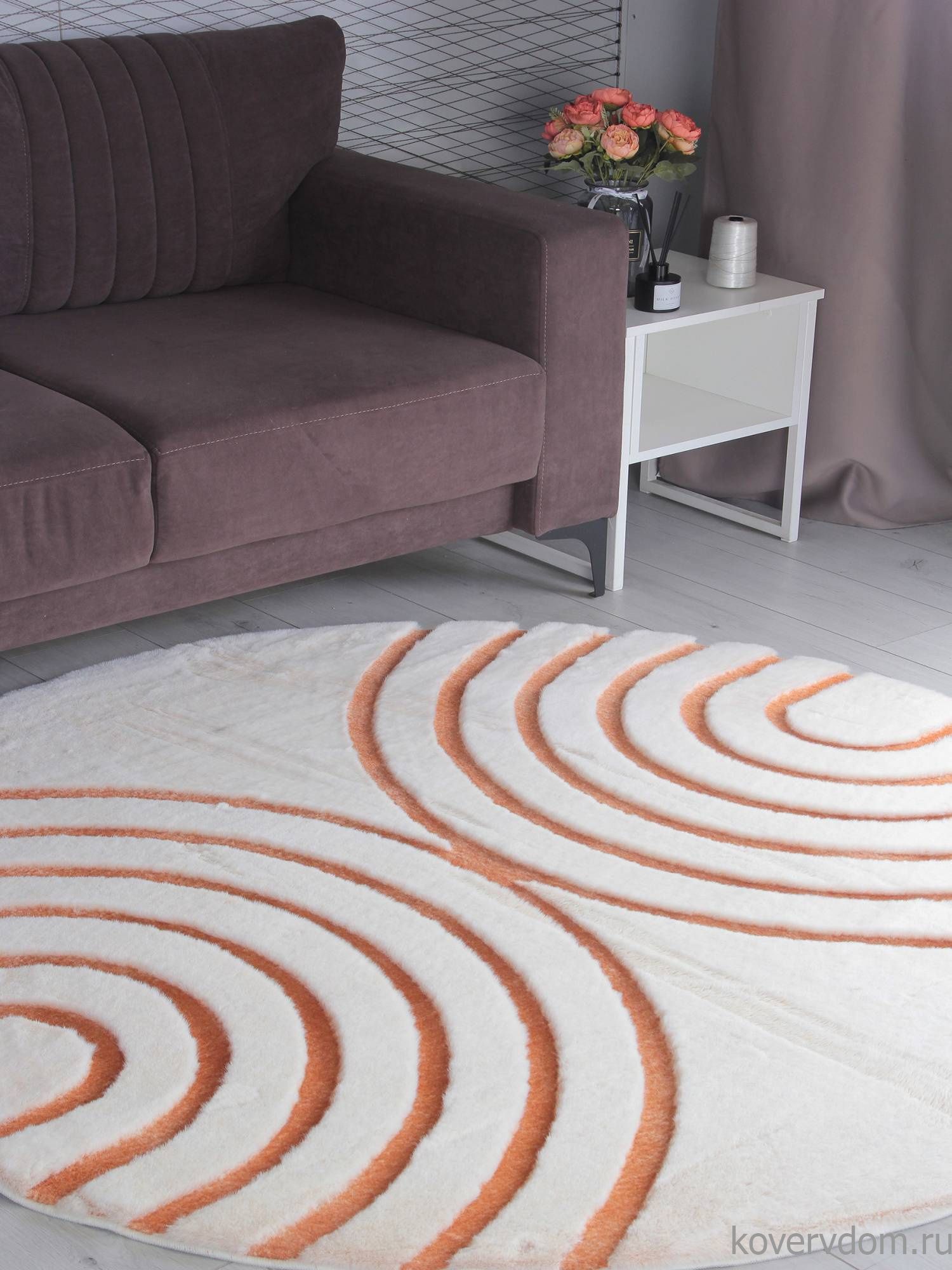 Ковер RABBIT CARVING PX4005 CREAM / TERRA Круг